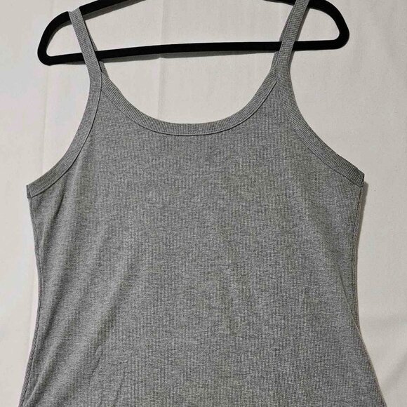 B&C Gray Ribbed Knit Tank Top with Spaghetti Straps - Picture 1 of 3
